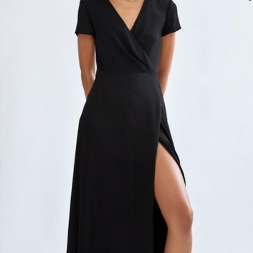 Aritzia Black V-Neck Dress